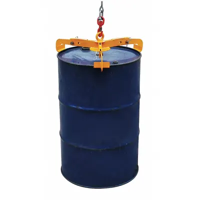 Dayton Drum Lifter: 3 Grip Points, For 30 gal/55 gal Drum Capacity, Metal/Plastic - Drum Lifting Hooks