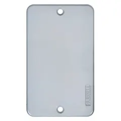 Gray weatherproof cover for portable outlet boxes. Shields electrical connections from moisture, dust, and debris. Suitable for outdoor or temporary power applications such as construction sites and events.