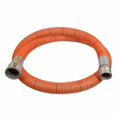 CONTINENTAL Suction and Discharge Hose: 6 in Hose Inside Dia., 70 psi, Clear/Orange - PVC Water Suction & Discharge Hose Assemblies with Synthetic Braid & PVC Helix Reinforcement