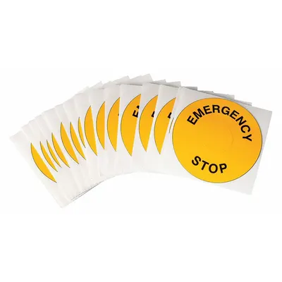 BRADY Legend Plate Label: 30 mm Panel Mounting Size, Round, 3 1/2 in Overall Dia - Labels for Push-Button Legends