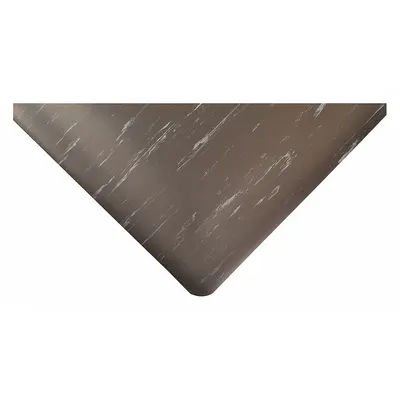 NOTRAX Antifatigue Runner: Marble, 3 ft x 12 ft, 1/2 in Thick, Black, Vinyl over PVC Foam - Wear-Resistant Antifatigue Mats