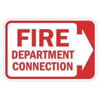 Reflective Fire Connection Sign: Aluminum, Mounting Holes Sign Mounting, Engineer Grade, No Header (MPN T1-1819-EG_18x12)