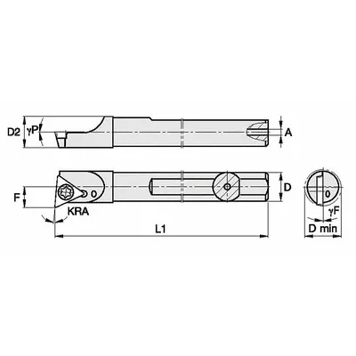 WIDIA Indexable Boring Bar: QSBI37555R (MPN 2825910) - Indexable Boring Bars