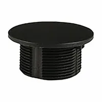 Black blanking hole plug for sealing unused openings in wall mounted control stations. Prevents dust ingress and maintains enclosure integrity in industrial environments