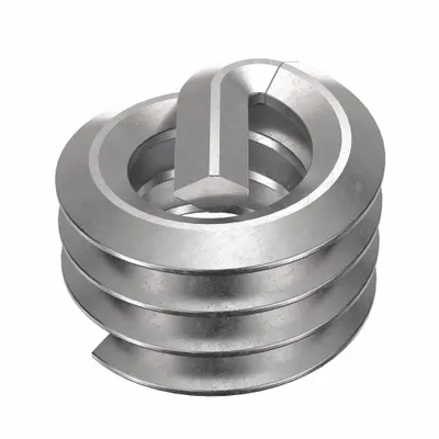 HELI-COIL Helical Insert: Tanged Tang Style, Free-Running, #10-24 Thread Size, Plain - Free-Running Tanged Helical Inserts