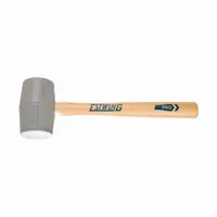 Mallet: Hickory Handle, Plain Grip, 18 oz Head Wt, 2 1/2 in Dia, 4 1/2 in Head Lg, 15 in Overall Lg (MPN DH-18N)