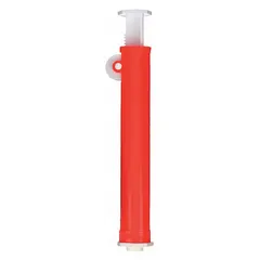 This manual pipette controller is constructed from polypropylene and features a red finish. It is designed for single-channel liquid handling with a maximum capacity of 25 mL. Suitable for routine laboratory tasks such as dispensing and aspirating liquids in cell culture, media preparation, and reagent transfer.