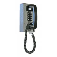 The SCT-10-V-H is a rugged VoIP telephone with a steel body and corrosion-resistant finish, designed for surface-mount indoor installation in hazardous areas. It features a keypad interface, adjustable earpiece volume, and microphone sensitivity, with 10/100 mbps network connectivity. Suitable for industrial environments requiring reliable voice communication.