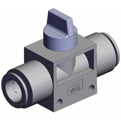 SMC Finger valve: VHK Series, Knob Actuator, 2 Ports, 12 mm, Side-Ported Body - VHK Series Manual Air Control Valves