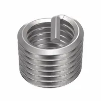 Screw-locking tanged helical insert for repairing or reinforcing tapped threads in metal. Features 7/8"-9 coarse thread, 7/8 in overall length, and tensile strength of 200,000 to 250,000 psi. Made from 18-8 material with plain finish, right-hand thread direction. Requires STI tap size 7/8"-9 for installation