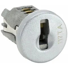 Keyed-different cylinder for cabinet and drawer locks. Features a 1/2 in diameter and nickel finish. Suitable for use in commercial furniture, lockers, and storage units where replacement or upgrading of existing locking cylinders is required.