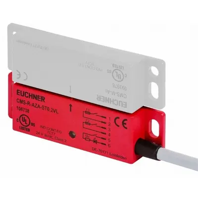 EUCHNER Magnetically Actuated Safety Interlock Switch: CMS Series, 3NO, 9.84 ft Cable Lg - DC Safety-Interlock Switches