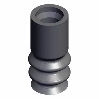 SMC Bellows Pad: Bellows, w/o Adapter, 6 mm Pad Dia, Silicone, Black, 40, 15.5 mm Pad Ht - Bellows Type Automotive & Industrial Vacuum Pads