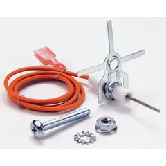 Universal replacement flame sensor for spark intermittent pilot ignition systems. Features a straight probe tip, 24-inch probe length, and hardwired electrical connection. Suitable for use in commercial and industrial heating equipment.
