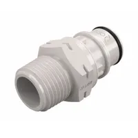 Quick Connection Coupling: Straight, 1/2 in Pipe Size, Quick-Disconnect Coupler x BSPT, Polysulfone (MPN HFCD24835BSPT)