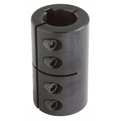 Dayton Rigid Shaft Coupling: 5/8 in Bore Dia 1, 5/8 in Bore Dia 2, Round Keyed - One-Piece Rigid Shaft Couplings