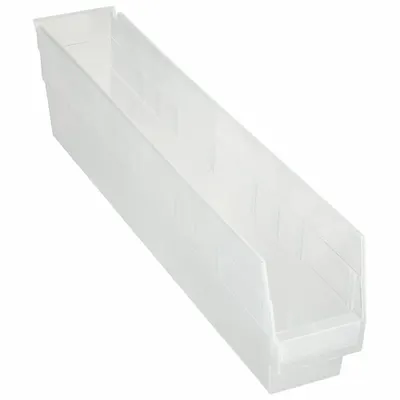 QUANTUM STORAGE SYSTEMS Shelf Bin: 23 5/8 in Overall Lg, 4 1/8 in x 6 in, Clear - Clearview Plastic Shelf Bins