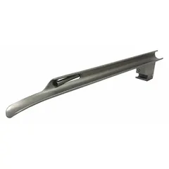 This reusable Miller laryngoscope blade is made of stainless steel with a silver finish. It features fiber optic illumination and is sized 3, with an overall length of 8 inches and width of 7/8 inch. Designed for direct visualization during endotracheal intubation in medical settings.
