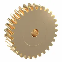 Metric worm wheel with module m 2.5, 20° pressure angle, right-hand helix, and non-ground tooth finish. Made of aluminum bronze for wear resistance and low friction against a steel worm. Used in power transmission applications requiring speed reduction, such as conveyors, indexing tables, and industrial machinery