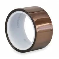 Polyimide film tape with silicone adhesive, brown, 2.5 mil thick, 6 inches wide, 36 yards long. Suitable for masking during wave soldering, powder coating, and other thermal processes requiring heat resistance and clean removal