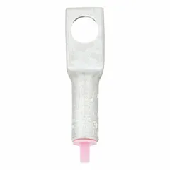 Aluminum compression lug for terminating stranded aluminum wire. Accepts 2 AWG / 2 AWG conductor. One-hole design with 1/2 in stud size for bolted connections in power distribution and panel wiring.