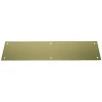 ROCKWOOD Door Push Plate: 3 1/2 in Wd, 15 in Ht, Brass (MPN 70B.3)