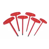 WIHA Hex Key Set: 6 - 10 Pieces, T, SAE, Std End, Long, 6 Pieces, Holder, Black Oxide, 1 Tips (MPN 33490)