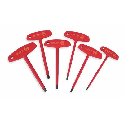 WIHA Hex Key Set: 6 - 10 Pieces, T, SAE, Std End, Long, 6 Pieces, Holder, Black Oxide - Insulated Hex Key Sets