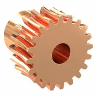 Metric worm wheel, module m 0.8, 20° pressure angle, right-hand helix, non-ground tooth finish, bronze material. Used in power transmission systems for speed reduction and torque multiplication between non-intersecting shafts, such as in conveyors and indexing tables