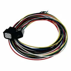Environmentally sealed power and signal connector assembly with 6 poles, rated 7 A at 50V DC. Includes a receptacle with female contacts and 48-inch leads of 18 AWG SXL thick-wall cross-linked automotive wire (SAE-J1128) with yellow cross-linked polyethylene jacket. Suitable for applications requiring sealed connections in harsh environments.