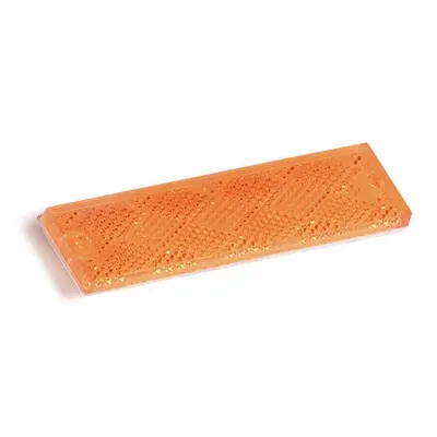 GROTE Reflector: Rectangular, Amber, 4 7/16 in Overall Lg - Stick On Reflectors