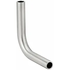 This 316L stainless steel sanitary tube fitting is an 88° elbow with 1/2 in OD weld ends on both sides. Manufactured to ASME BPE standards, it is used in hygienic process lines requiring a precise angular offset for clean-in-place and sterile connections.
