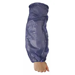 These blue sleeves provide arm protection against non-hazardous dry particulates and liquid splash or spray in industrial environments. Each sleeve is 18 inches long with a 6 mil thickness and a welded seam for enhanced durability. Supplied in a 12-pack.