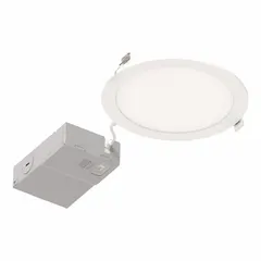 6-inch universal trim module for recessed lighting retrofits. Delivers 1,200 lumens at 2700K, 14 W, 120V AC. White baffle, 7/8-inch overall height. Replaces 23W CFL fixtures.