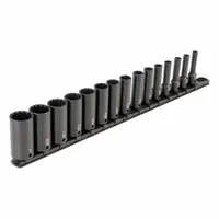 TEKTON Impact Socket Set: 3/8 in Drive Size, Small Set (0-50 pieces) Set Size, 15 Pieces, SAE (MPN SID91113)