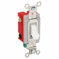 HUBBELL Wall Switch: Toggle Switch, Single Pole/Double Throw, Maintained, White, 120/277V AC, 20 A (MPN HBL1385W)