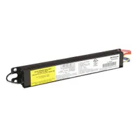 This electronic ballast is a programmed rapid start type designed for operating one or two F39T5 fluorescent lamps at 39 W. It is suitable for use in commercial and industrial lighting fixtures such as troffers, strip lights, and linear luminaires