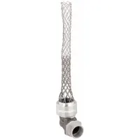 This 90° metallic cord grip with mesh provides strain relief and liquid-tight connection for cables in industrial environments. Features an aluminum body, 1 in MNPT box connection, and stainless steel external strain relief. Accommodates cord diameters from 1.00 in to 1.13 in. Rated for Class II, Division 1 & 2 hazardous locations