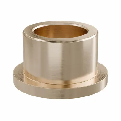 BUNTING BEARINGS Flanged Sleeve Bearing: Bronze, SAE 841, 5/8 in Bore, 7/8 in OD, 5/8 in Lg - Lubricated Food-Grade Metallic Flanged Sleeve Bearings