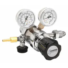 This two-stage regulator is designed for industrial air and inert gas service, reducing cylinder pressure to a stable 50 psig outlet. It features a CGA 590 inlet connection and a 1/4" NPT male outlet, with a neoprene diaphragm. Suitable for applications such as pneumatic tools, instrumentation, and laboratory gas control where consistent flow and pressure are required.