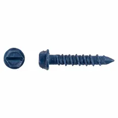 This hex-head screw anchor is made of steel with a 1/4 in diameter and 1-1/4 in overall length. It features an external hex drive and a drilling tip for direct installation into concrete, brick, or block without pre-drilling. The anchor is removable and supplied in a 4,000-piece pack. Suitable for fastening applications in masonry substrates.