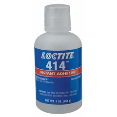 LOCTITE 414 is a clear, thin-liquid instant adhesive formulated for bonding plastics and rubber. Supplied in a 1 lb bottle, it has a VOC content of 50 g/L and under and meets CFIA standards. Suitable for fast-setting assembly and repair applications in industrial environments.