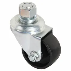 Caster assembly replacement for Hein-Werner service jacks, compatible with models HW93642 and HW93652. Restores mobility to the jack for smooth rolling under load. Used in automotive repair and industrial maintenance settings.