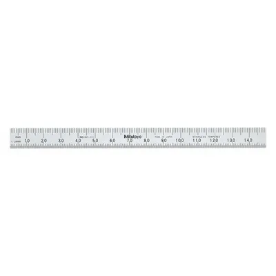 MITUTOYO Flexible Rule: 182-211, 150 mm, 0.02 in Thick, 0.5 mm, Chrome, Black, Flex - Stainless Steel Rulers