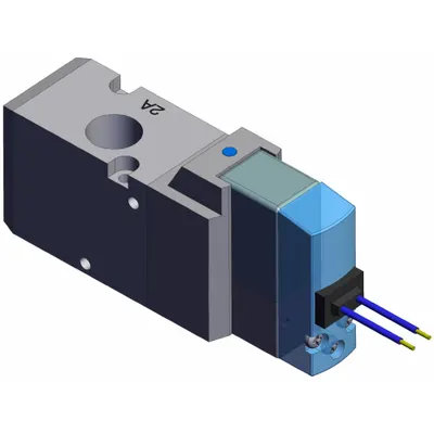 SMC Solenoid Air Control Valve: Three-Way / Two-Position, Single Solenoid, Female 1/4 NPTF - SMC VP Series Directional Control Valves