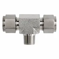 This single-ferrule stainless steel fitting features a compression x compression x MNPT configuration. It is clean and bagged for use in instrumentation systems requiring leak-tight connections. Compatible with Parker CPI fitting brands, it is suitable for joining tubing to male NPT ports in process control and analytical applications