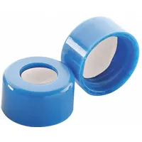 Cap: 11 mm Dia, Blue, Polypropylene, PTFE/Silicone, 9 mm Screw Closure Size, Autoclavable, Colored (MPN W225332-0204)