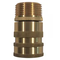 SANI-LAV Quick Connect Hose Adapter: Brass, Brass, 2 in Overall Lg, 3/4 in Inlet Connection Size (MPN N28)