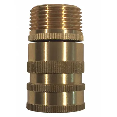 SANI-LAV Quick Connect Hose Adapter: Brass, Brass, 2 in Overall Lg - Faucet Sprayer Hose Adapters