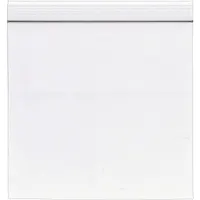This single-zip reclosable poly bag measures 8 inches wide by 10 inches long with a 2 mil thickness. It is supplied in a flat-pack configuration of 1,000 bags per pack and does not include a hang hole. Suitable for general storage and organization of small parts, hardware, or documents in industrial, warehouse, or retail settings
